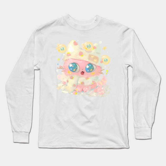 Strawberry Cat Long Sleeve T-Shirt by happyyu